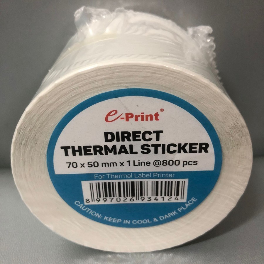 

Direct Thermal Sticker e-Print 70x50 mm 1 line 800 pcs Kertas Label Termal Stiker