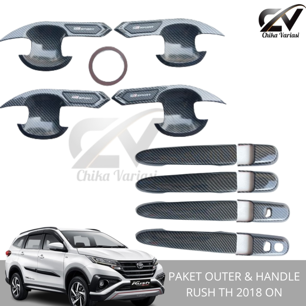 Cover Handle Outer Pintu Mobil Rush Gr Sport 2018 - 2024 Carbon
