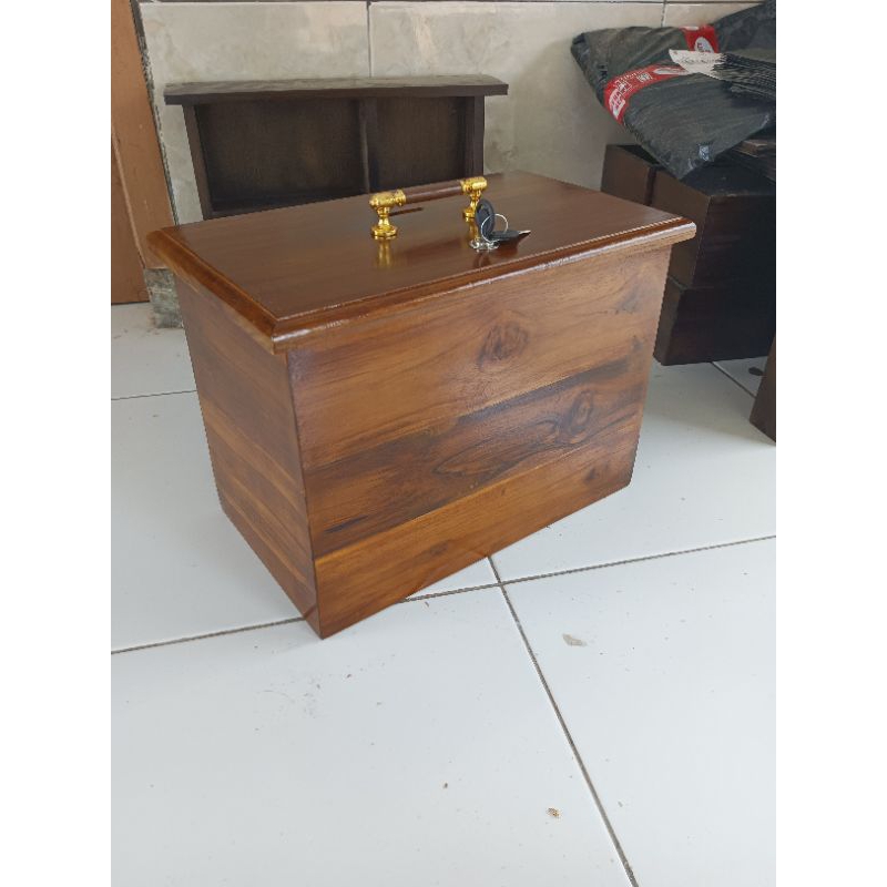 kotak amal celengan kotak uang  kayu jati besar