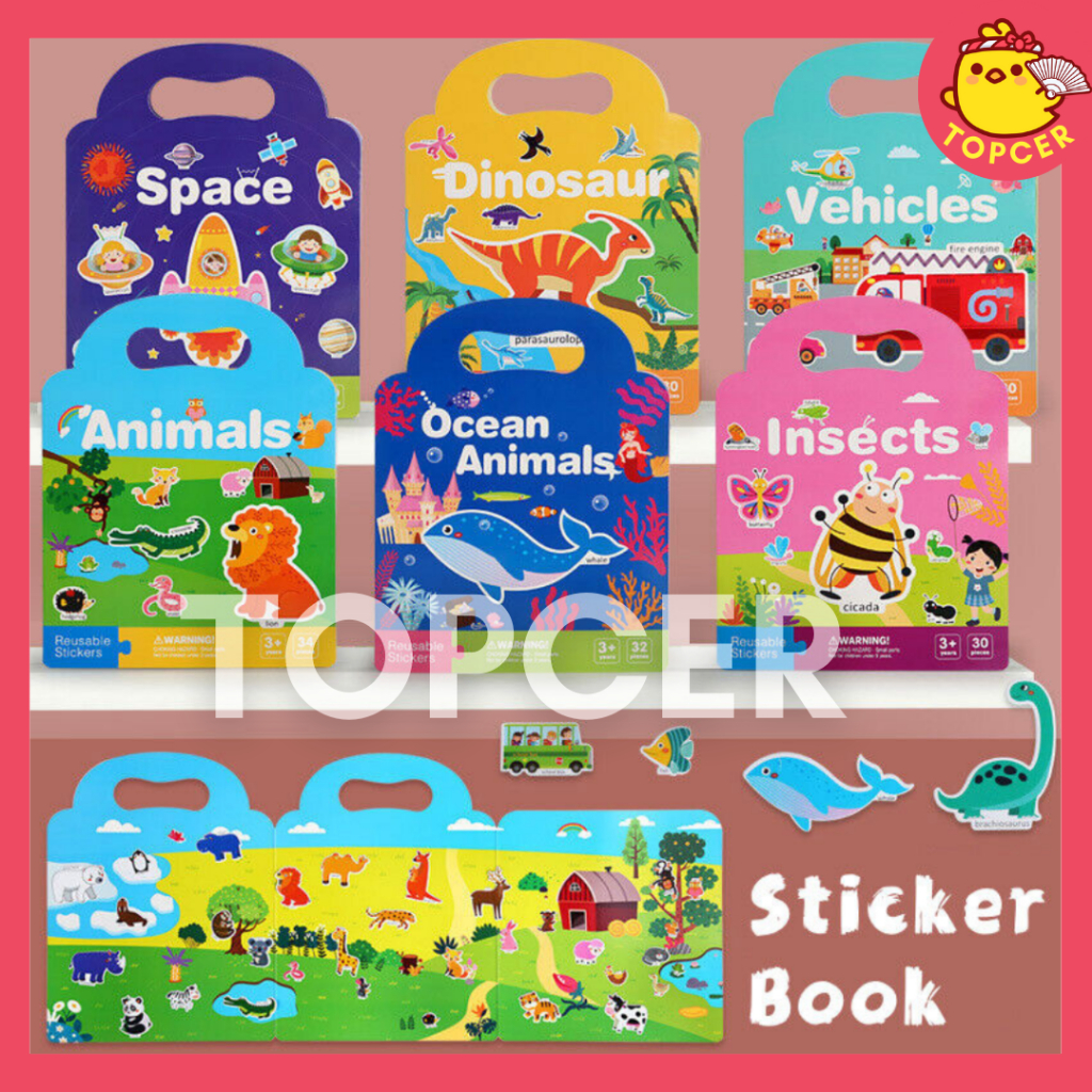 Buku Stiker Anak / Reusable Sticker Book Waterproof / Buku Stiker Anak dan Aktivitas Murah