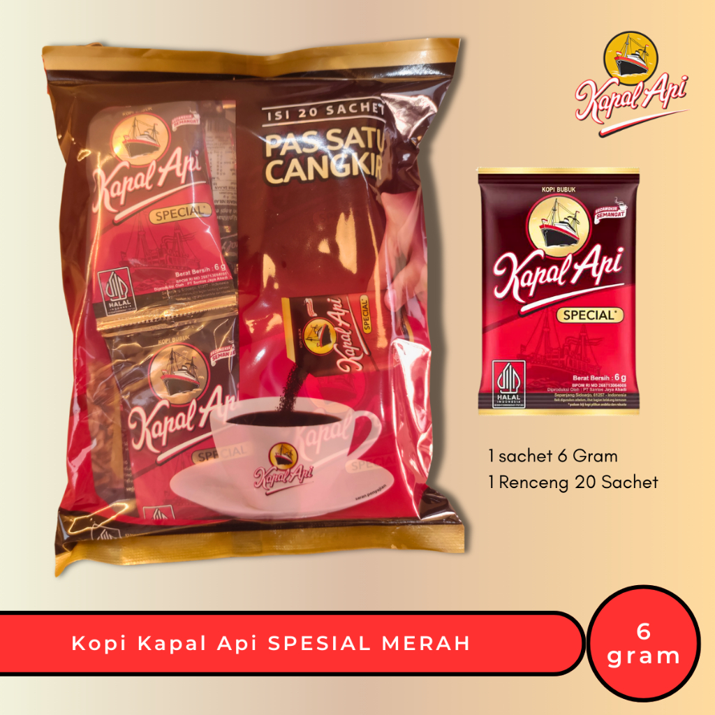 

kopi bubuk kapal api spesial merah 6 gram