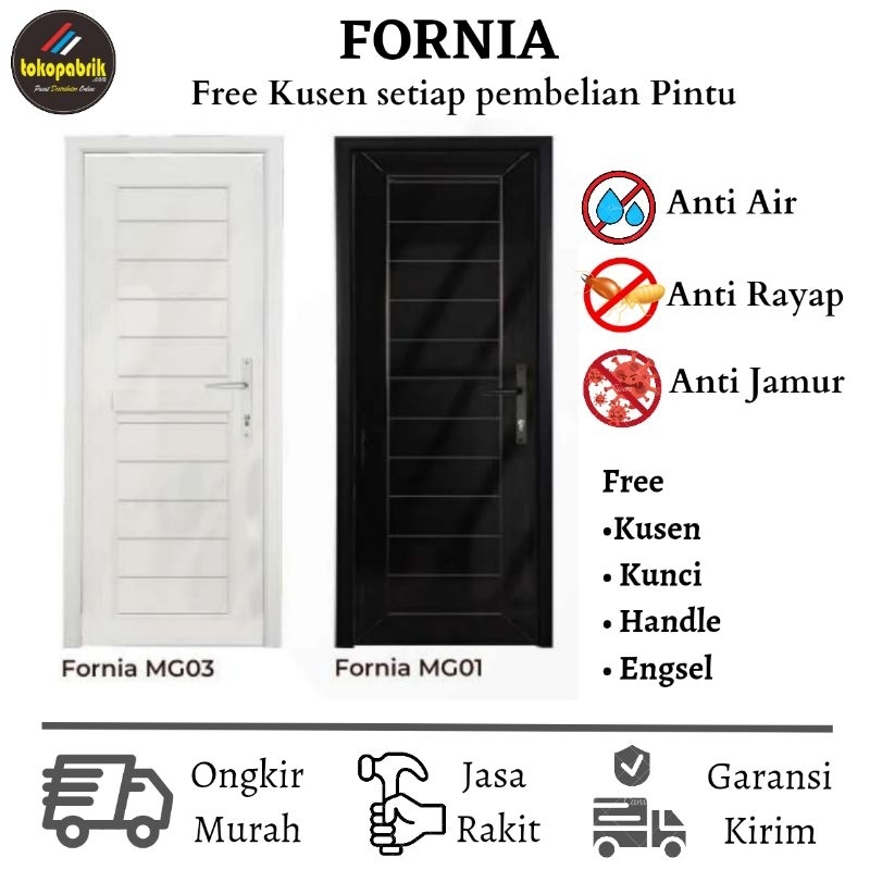 Pintu Kamar Mandi Premium Kokoh Anti Rayap - Pintu Kamar Mandi Free Kusen