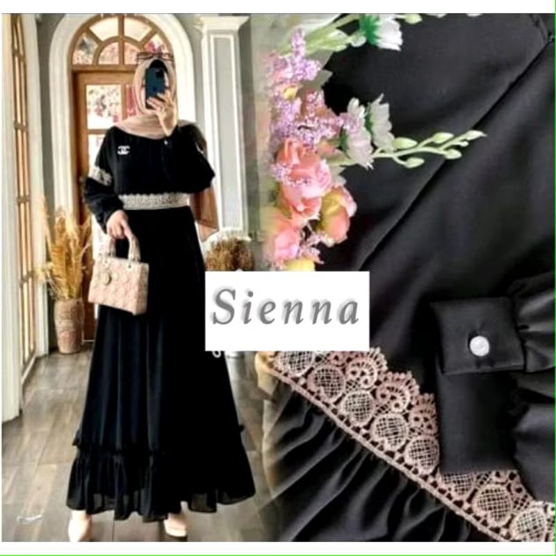 Gamis Ceruti Hitam Super Jumbo LD 140 Free Jilbab
