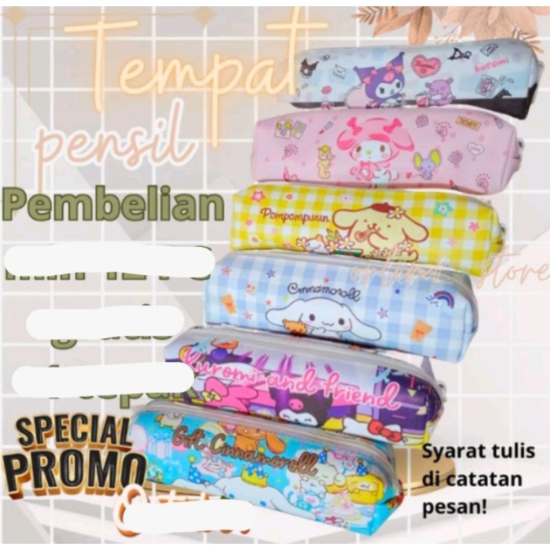 

Tempat pensil KUROMI Sanrio Kotak pensil korumi Sanrio hello Kitty dompet KUROMI