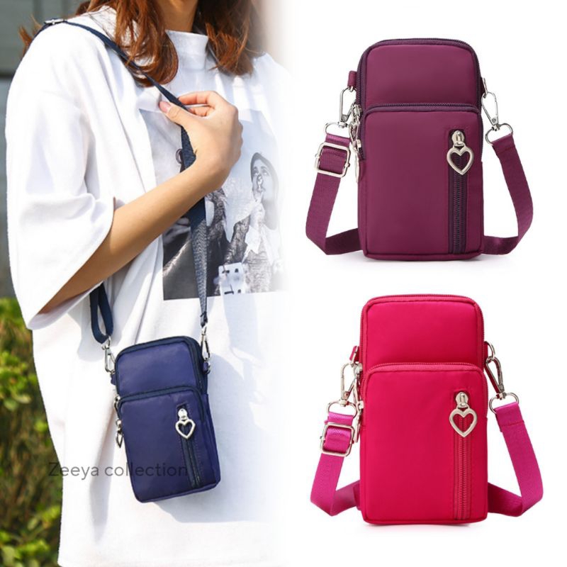 Tas Hp Nomo Wallet Dompet Kalung Gantung Leher Wanita Bahan Nilon