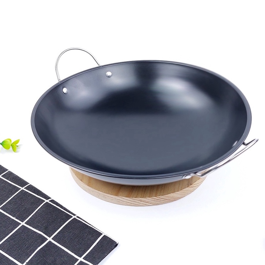 FG2 WAJAN KUALI MINI HITAM STAINLESS TEBAL 212325CM  KUALI MINI PLAT PENGGORENGAN ANTI LENGKET  WAJA