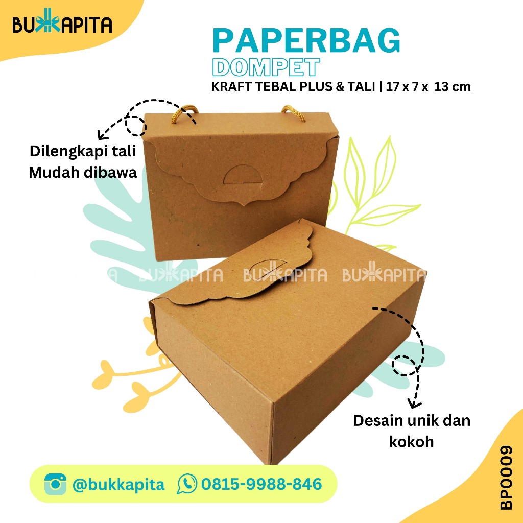 

Kotak kado/gift box/paper bag/souvenir/box multifungsi/kotak jinjing/kraft/warna coklat_BP0009