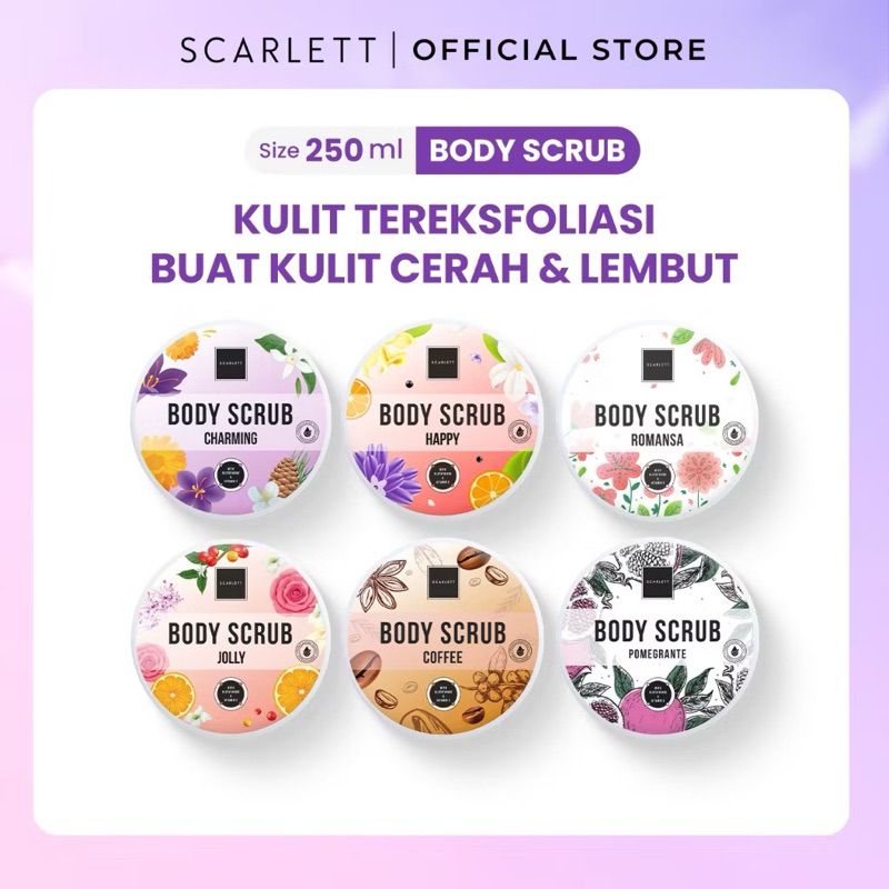 Scarlett Body Scrub Romansa Body Scrub Pomegrante Lulur Scarlett Body Scrub Scarlett Lulur Badan Sca
