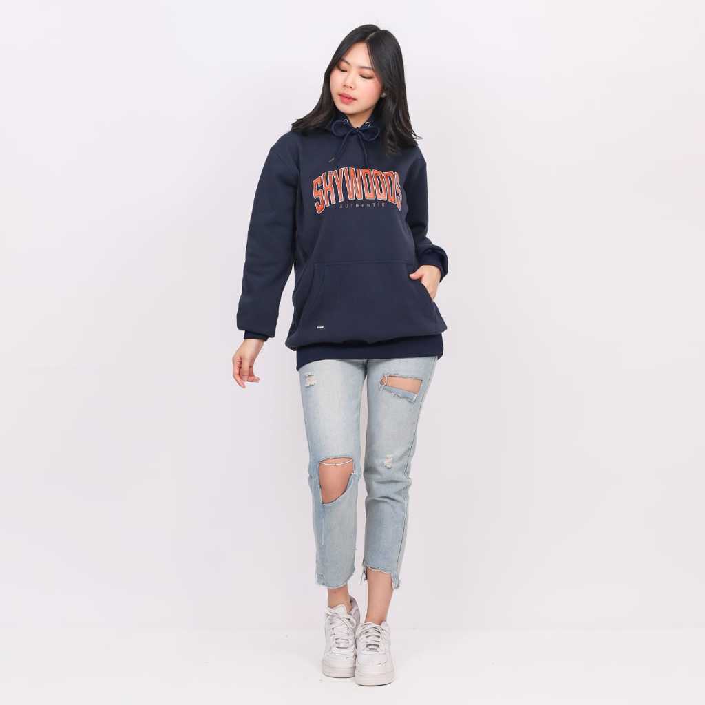 Skywoods Apparel Pullover Hoodie Premium Original NY01 Unisex - Navy Jaket Hoodie Pria