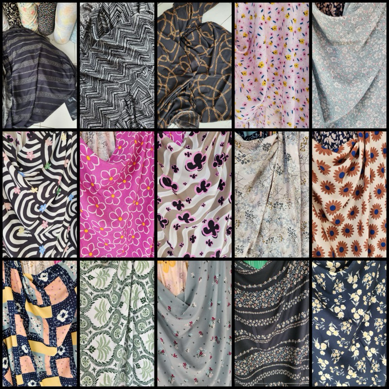 Kain Rayon Motif(harga tertera | Katun rayon premium | Kain katun rayon motif | Katun rayon meteran.