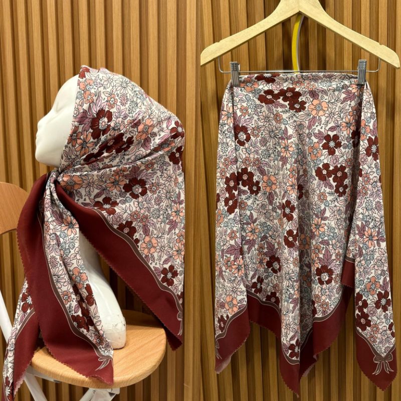 JILBAB SEGI 4 DENAY KW /KERUDUNG DENAY SEGI EMPAT DENAY KW SEGI 4 EMPAT KATUN MOTIF PREMIUM