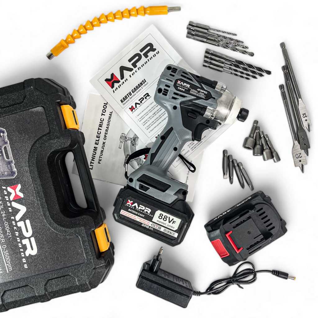 Raja Bor Impact Driver Cordless Sekrup APR Type AP29PRO 550nm 2 Baterai Lxt Impact Wrench Multifungs