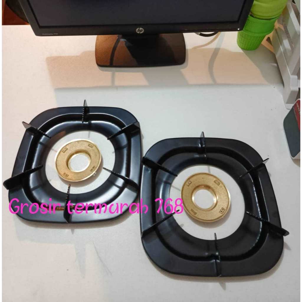 2 PCS TUNGKU KOMPOR RINNAI KAKI 6 & 2 PCS BURNER/KUNINGAN KOMPOR RINNAI BESAR