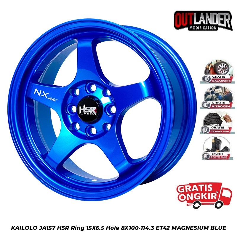 Velg Racing Hsr Kailolo R15 Blue Yris City Avega Sigra Avanza Xenia Livina Confero Hsr Ring 15