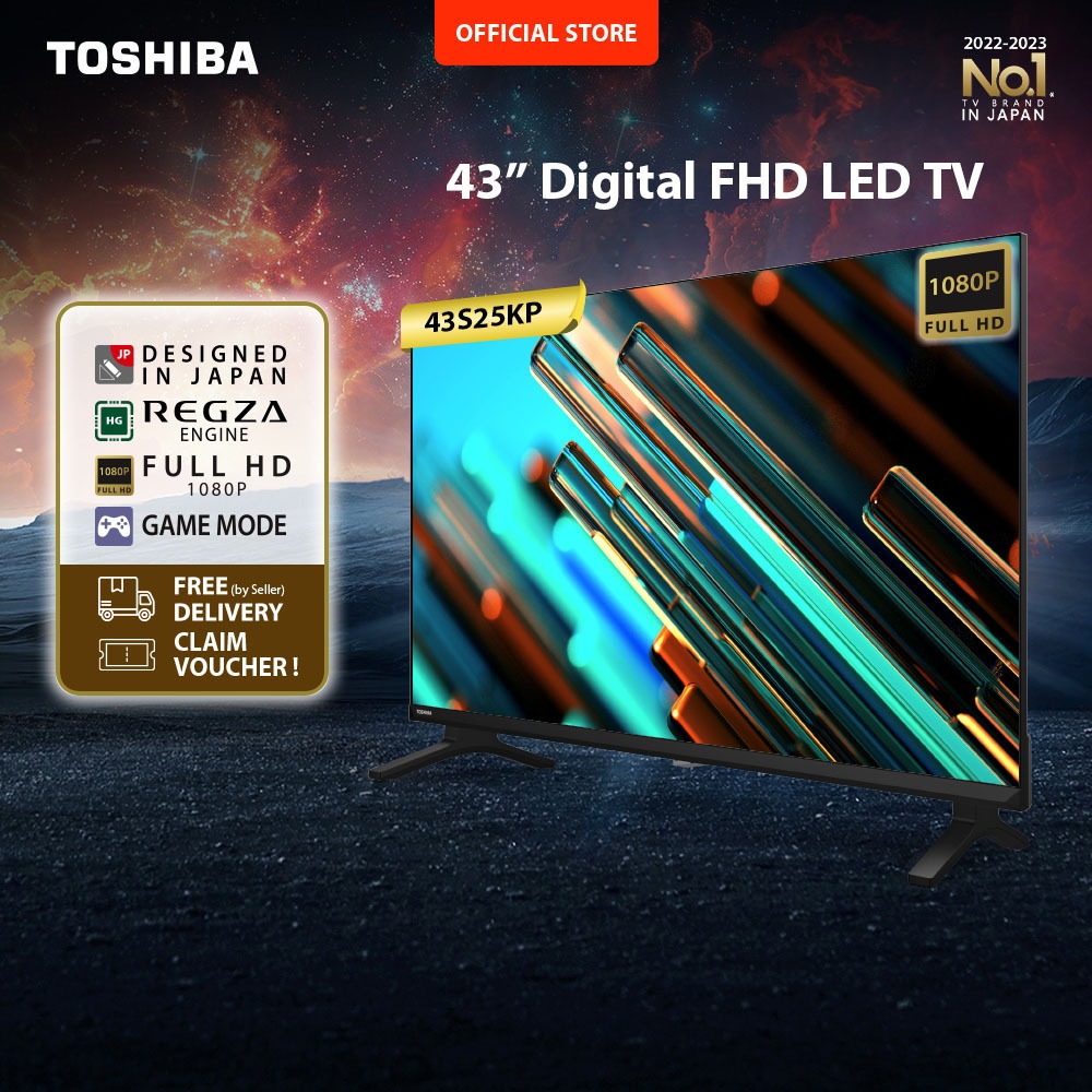 [FREE ONGKIR JABODETABEK] Toshiba TV 43" FHD Digital TV - Dolby Audio Regza Game Mode HDMI USB - 43S