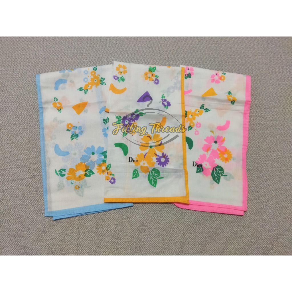 3 Pcs Sapu Tangan Wanita Handkerchief / SapuTangan Katun Cewek / Selampe Lap Muka