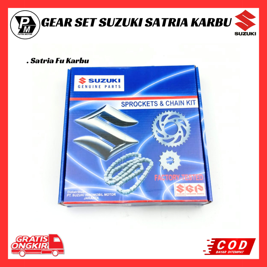 Gear Set Satria Fu Karbu - Rantai Gir Set Suzuki Satria Fu Karbu 27000B25G60NKIT
