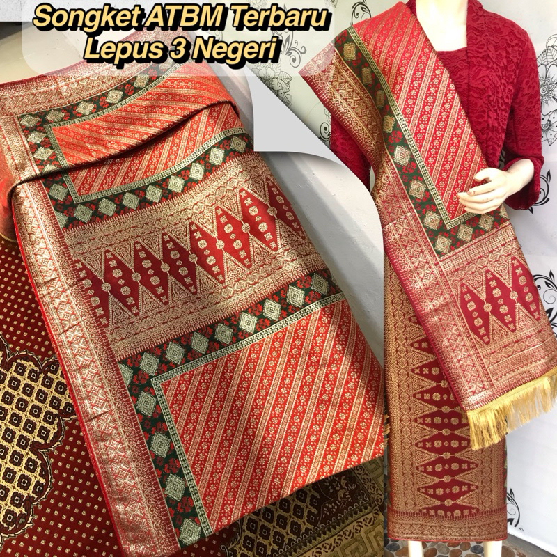 Songket Mesin ATBM Terbaru Lepus 3 Negeri-Asli Tenun Mesin Palembang(Ilham Songket)