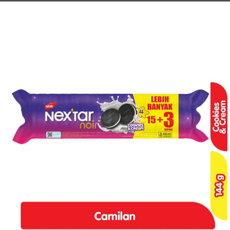 

Nexstar Noir Richoco Cookies, Biskuit Cookies & Cream 144 g