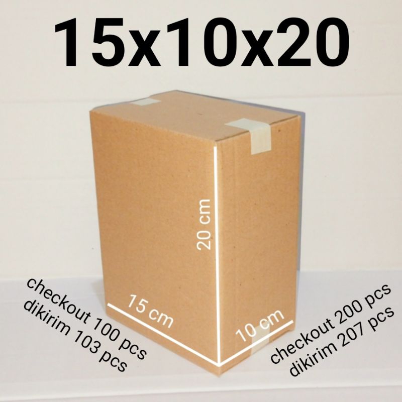 

Kardus Box Packing Karton Polos Ukuran 15x10x20