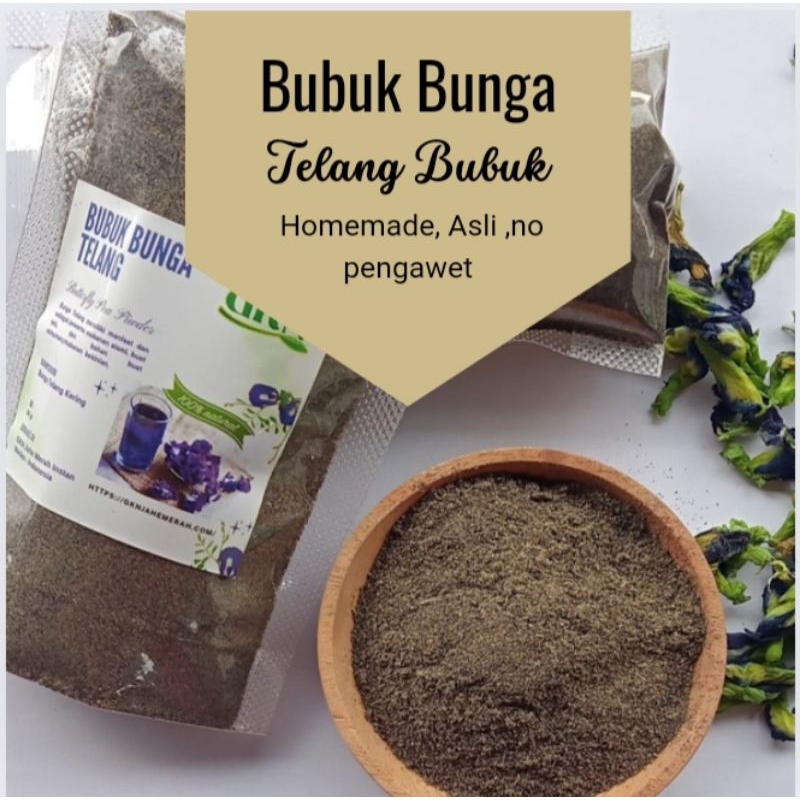 

Blue Matcha/Butterfly pea powder - Bubuk Bunga Telang Asli berijin PIRT - GKN/50g