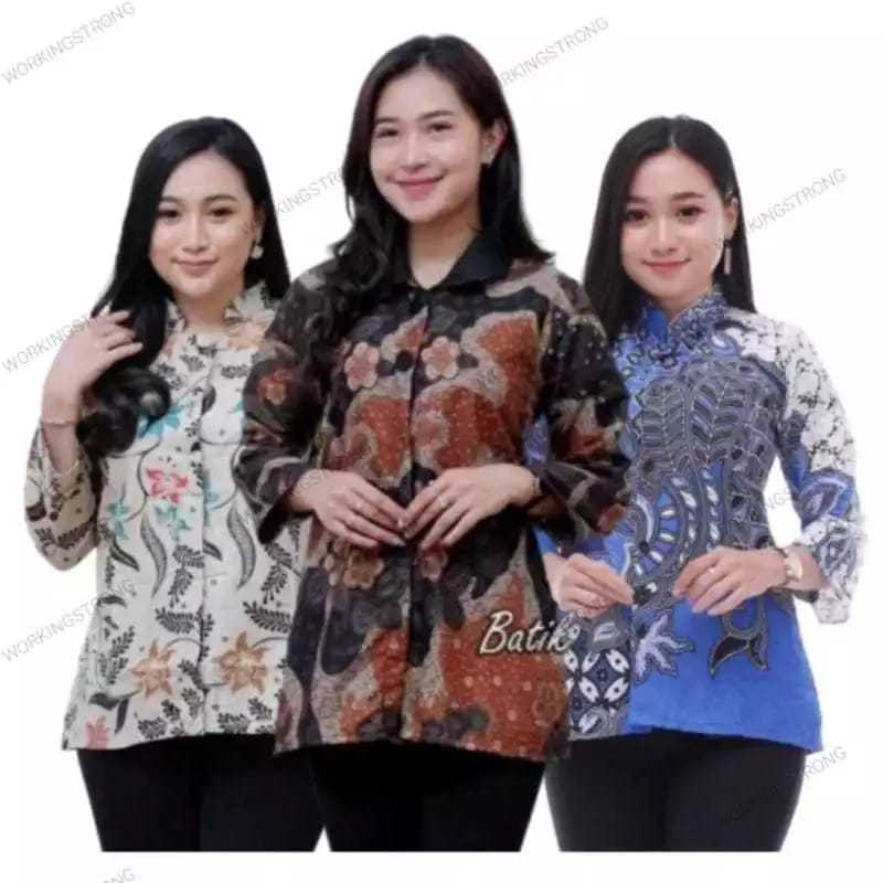 ATASAN BATIK WANITA MODERN / batik kantoran/sekolah/ batik kuliah batik kantor wanita / batik kerja