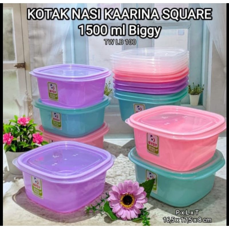 kotak nasi segi tutup plastik tebal/kotak bekal/kotak serbaguna