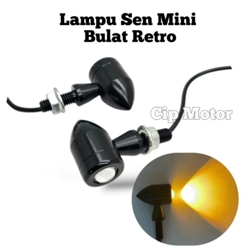 Lampu sen RETRO Bulat Led Mini Klasik Aluminium