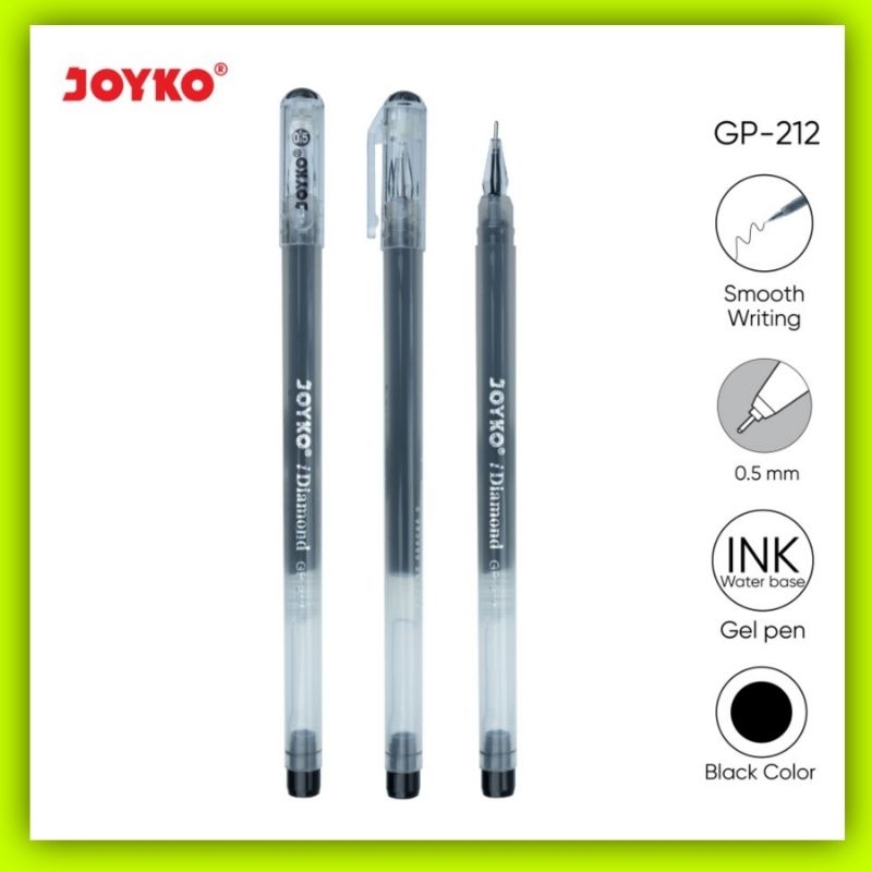 

Pena Joyko Gel Pen GP-212 iDiamond 0.5 mm BLACK