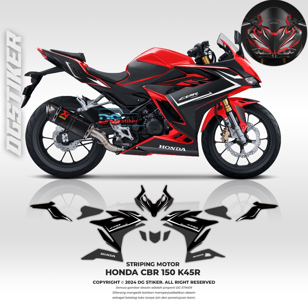 striping cbr k45r, striping cbr 150r new, striping cbr150 k45r, decal cbr150r, stiker cbr150r k45r