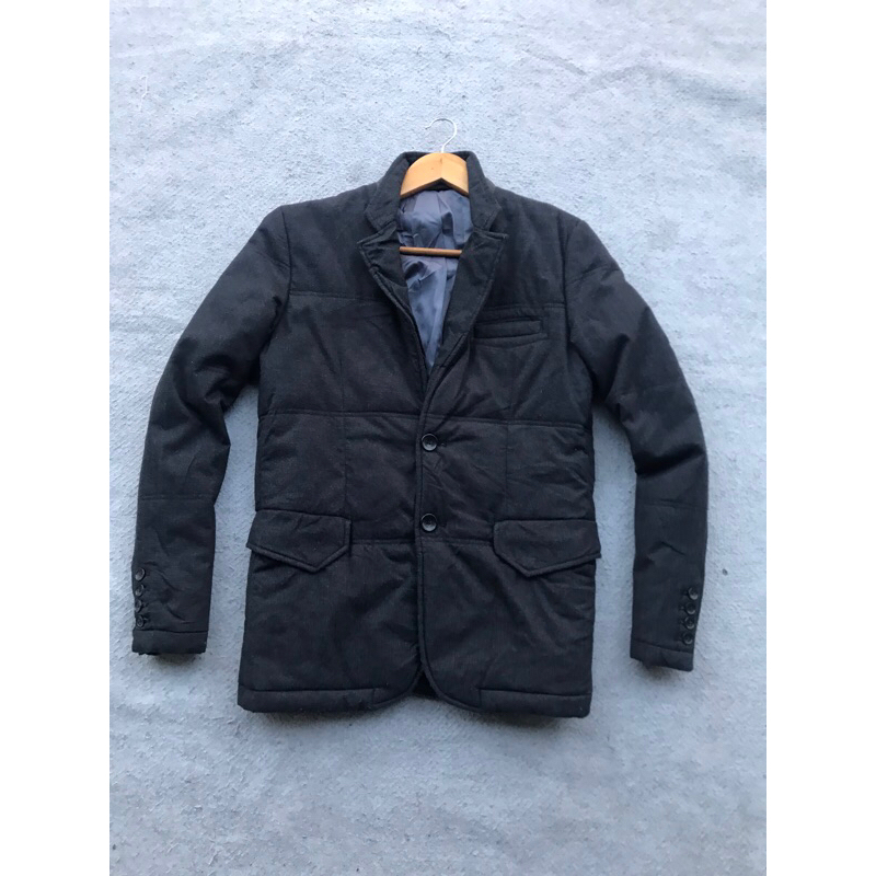 jaket blazer tebal hconnect warna hitam