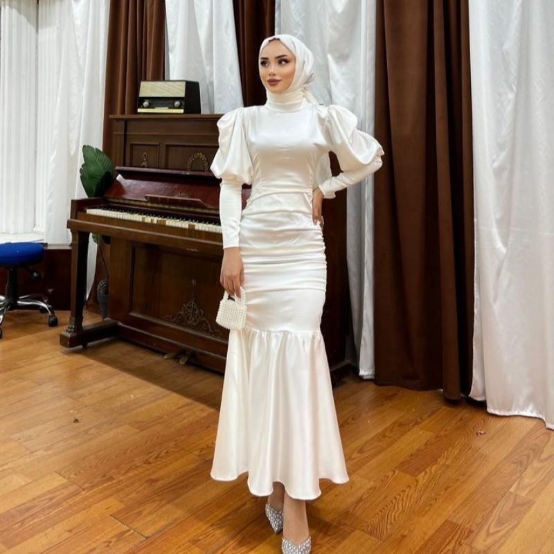 Ella Dress Mermaid - Dress silk pesta gaun satin kondangan gamis seragam bridesmaid couple preweddin