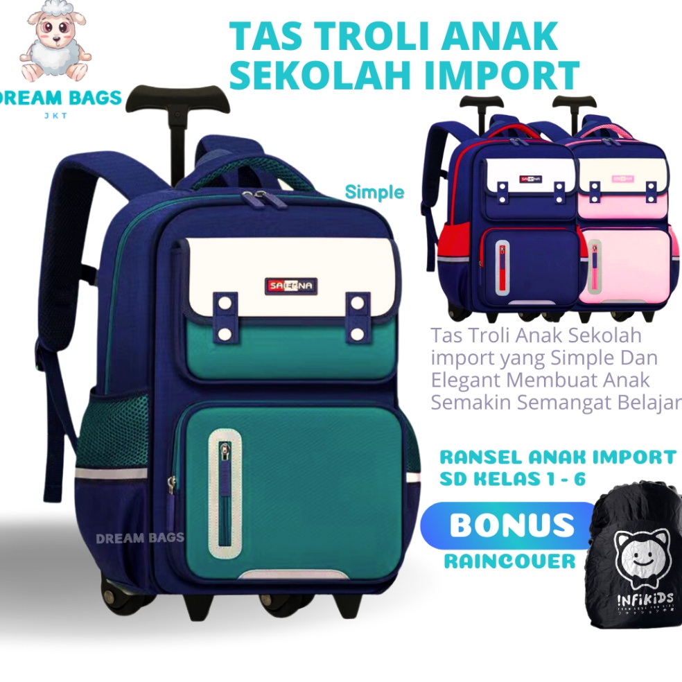 Bagus Banget DREAM BAGS  Tas Troli Anak Sekolah Laki Laki Perempuan DB223  Trolley  Tas Koper Anak