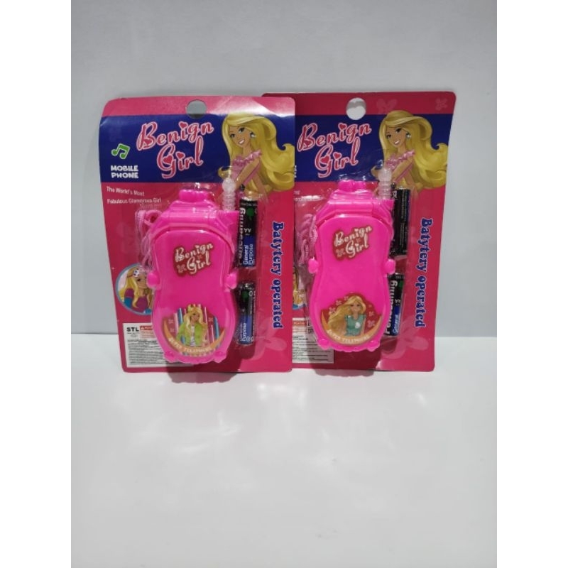 Hp Handphone Lipat Barbie Princess Girl Mainan Anak Telpon Cewek Frozen Lampu