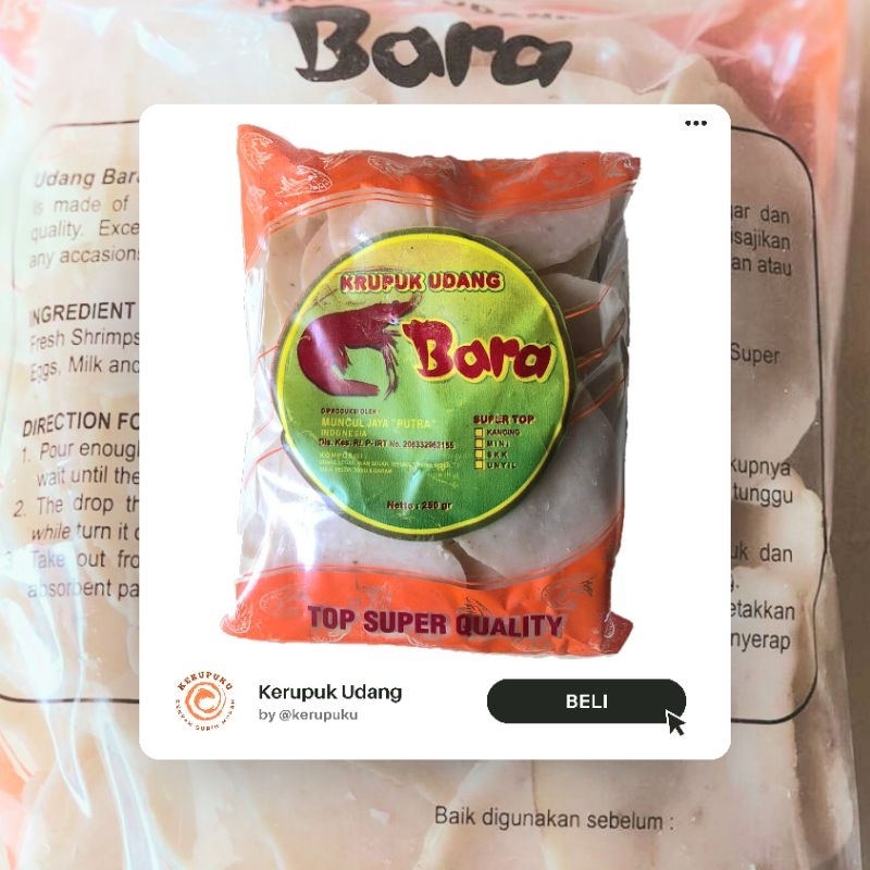 

Kerupuk Udang Murah Merek Bara Kualitas Premium