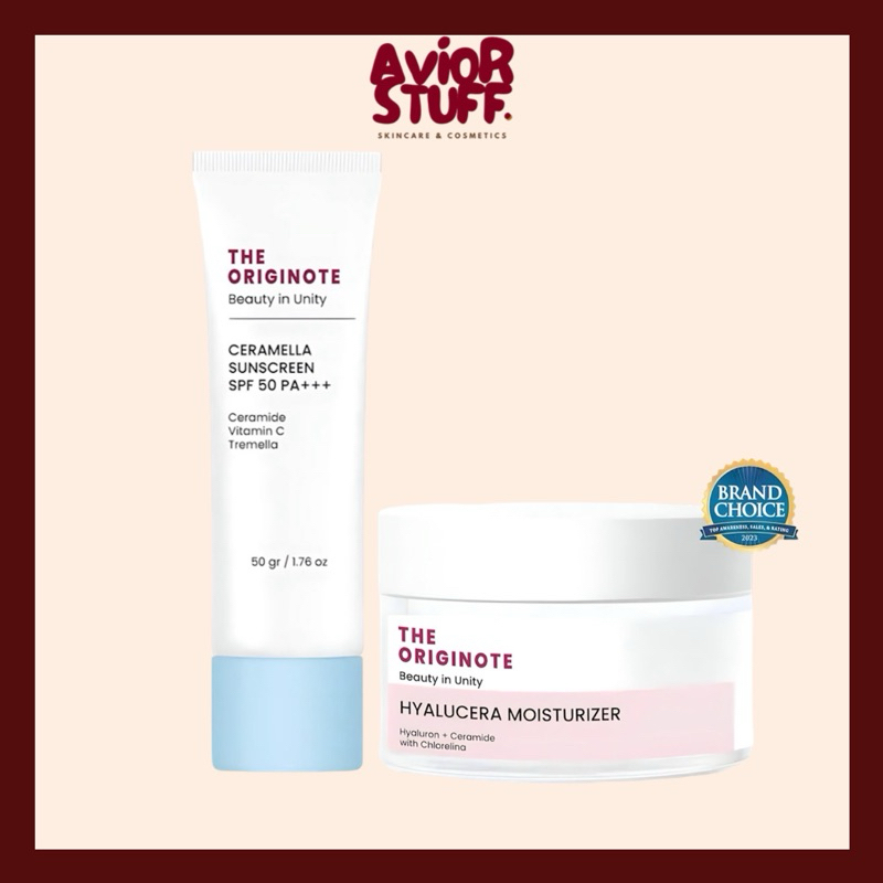 THE ORIGINOTE PAKET BUNDLING HYALUCERA MOISTURIZER + CARAMELLA SUNSCREEN
