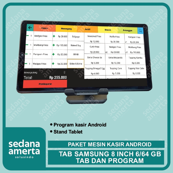 Paket Mesin Kasir Android POS Tablet/Tab Samsung 8 Inch 4/64GB - TAB & PROGRAM : Tab - cocok untuk R