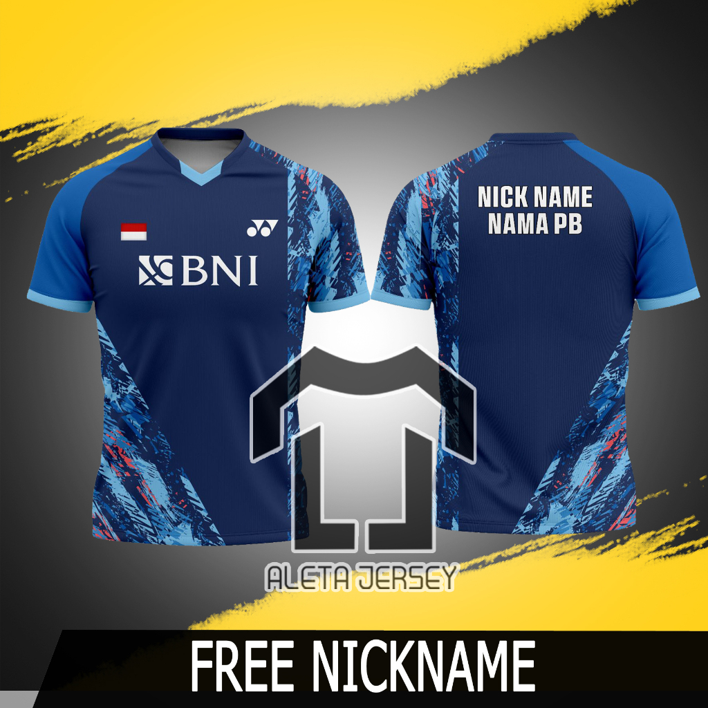 JERSEY KAOS BADMINTON BNI FREE NAMA
