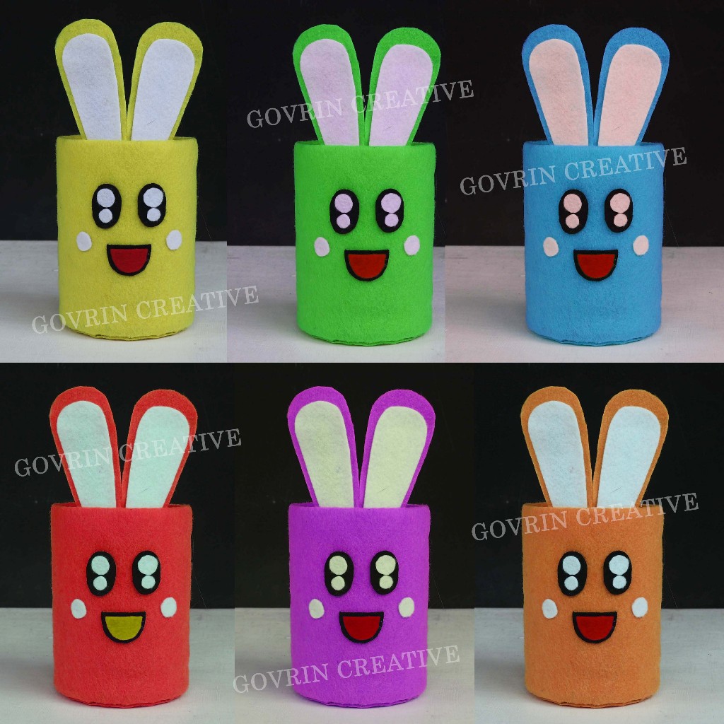 

Prakarya tempat pensil dari botol / karton tempat pensil dari flanel