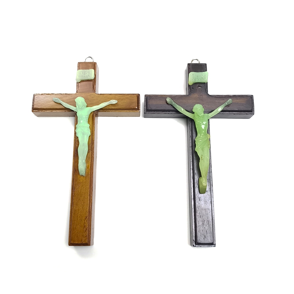 Salib Dinding 15 cm Korpus Fosfor / Salib Gantung Fosfor / Salib Tuhan Yesus Dinding / Hiasan Salib 