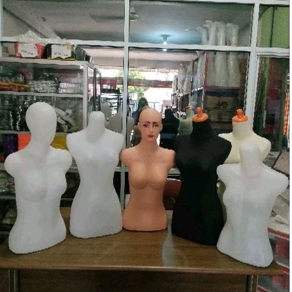Manekin Baju Stelan / Patung Setengah Badan  / Patung Setengah Badan  kepala Cewek Dewasa / Patung T