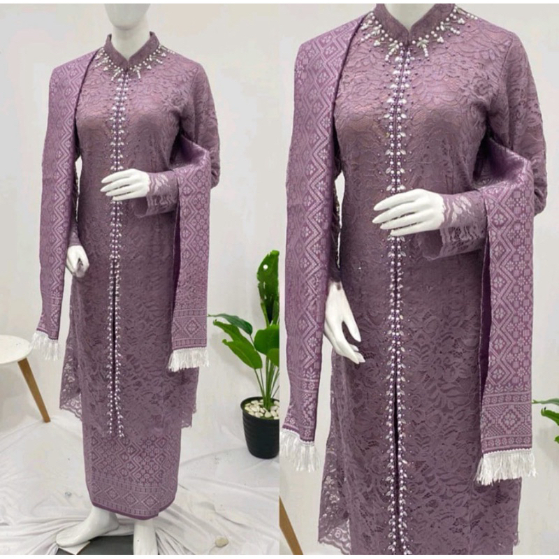 (FREE HIJAB) kebaya brukat payet hana/kebaya modern/kebaya ibu besan/kebaya kondangan