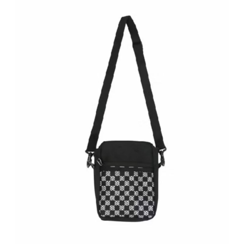 tas slempang slingbag pria motif kotak-kotak