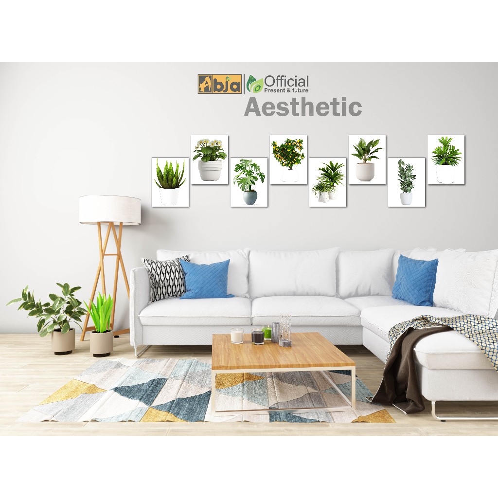 Hiasan dinding teras rumah bunga 8Pcs ukuran 20x15cm aesthetic