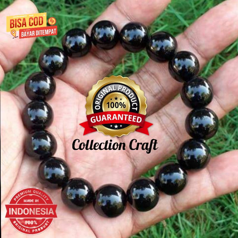 GELANG YUSER AKAR BAHAR ASLI TALI ARUS HITAM 16MM ORIGINAL