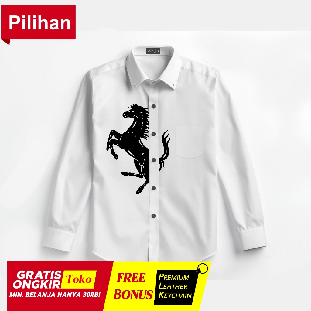 LVN - Kemeja Ferrari Kemeja Lengan Panjang Kemeja pria Wanita Kemeja Unisex Kemeja Branded Kemeja ca