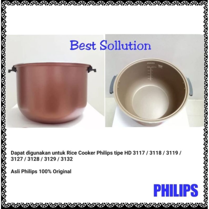 Panci Inner Pot Rice Cooker PHILIPS 2L HD3118 HD3119 HD3127 HD3129 HD3131 HD3128 HD3132 HD3138