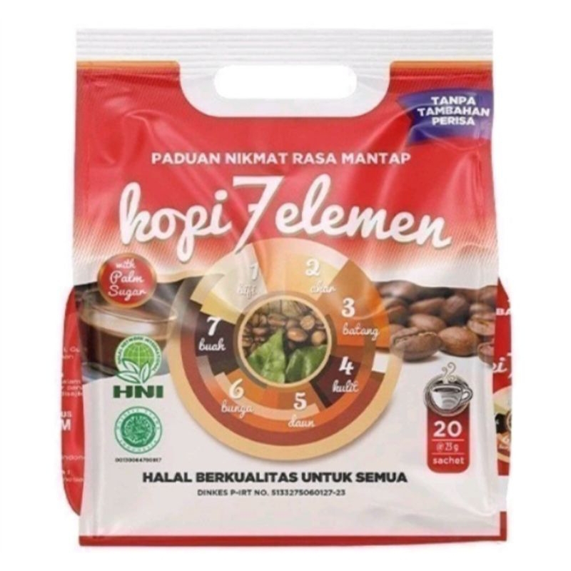 

kopi sevel (kopi 7 elemen HNI hpai) isi 10 sachet dan 20 sachet