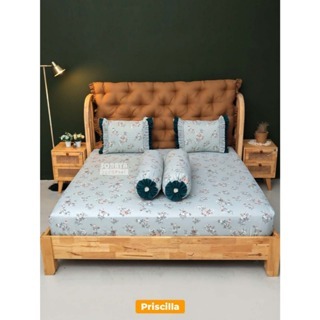 Sprei bahan katun homemade Karet Motif "BUNGA KECIL"