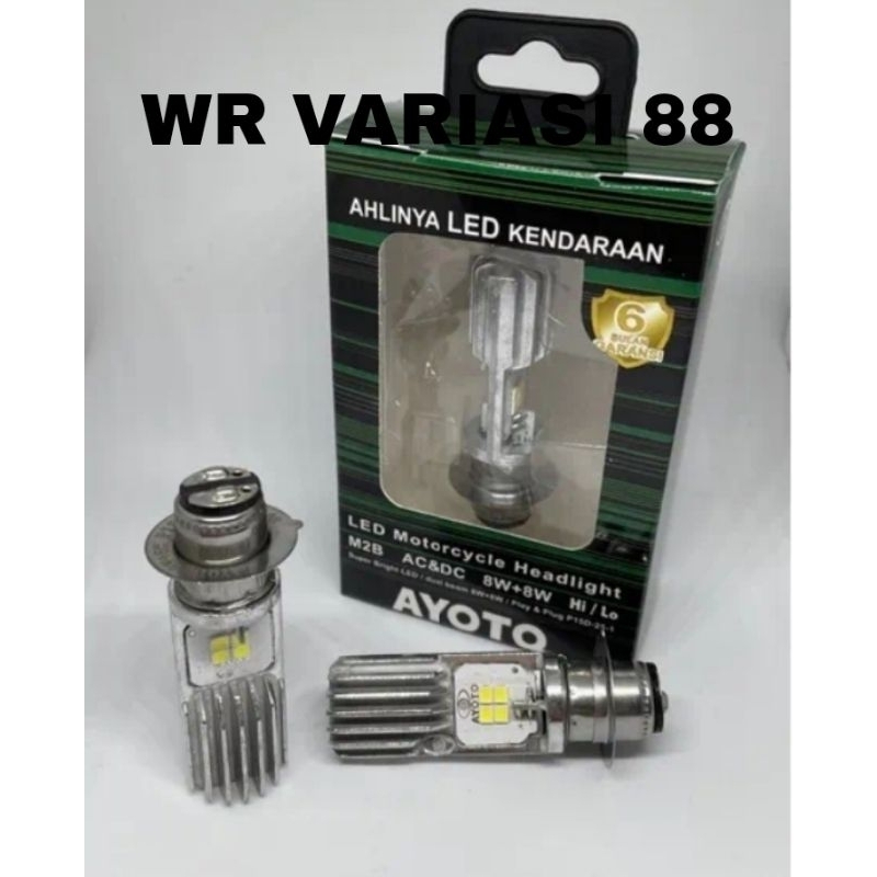 Lampu LED MOTOR ORIGINAL AYOTO M2B H6 AC/DC 8WATT+8WATT